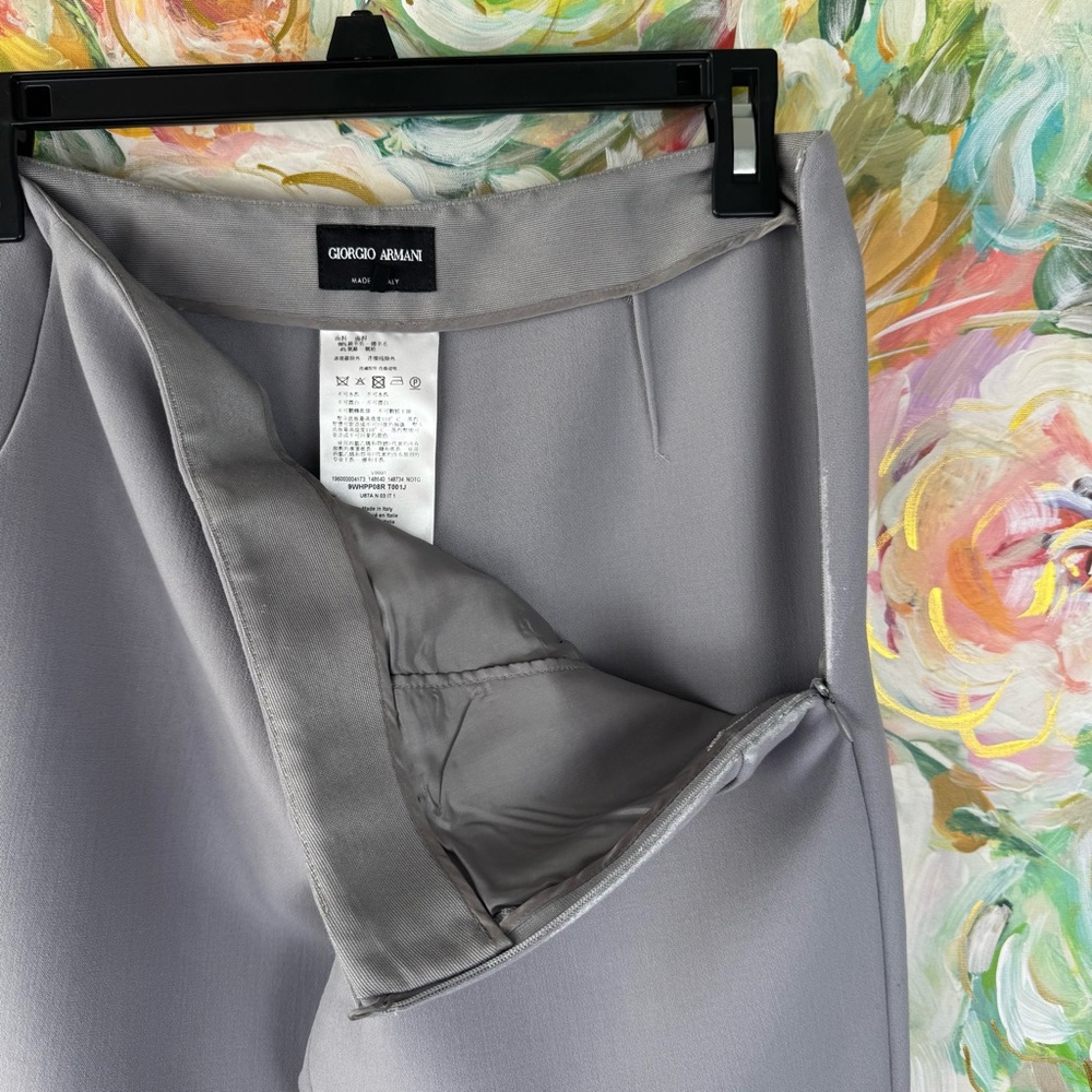 Giorgio Armani Gray Virgin Wool Pants Made in Italy EU40 US4 Straight Leg - Picture 6 of 13